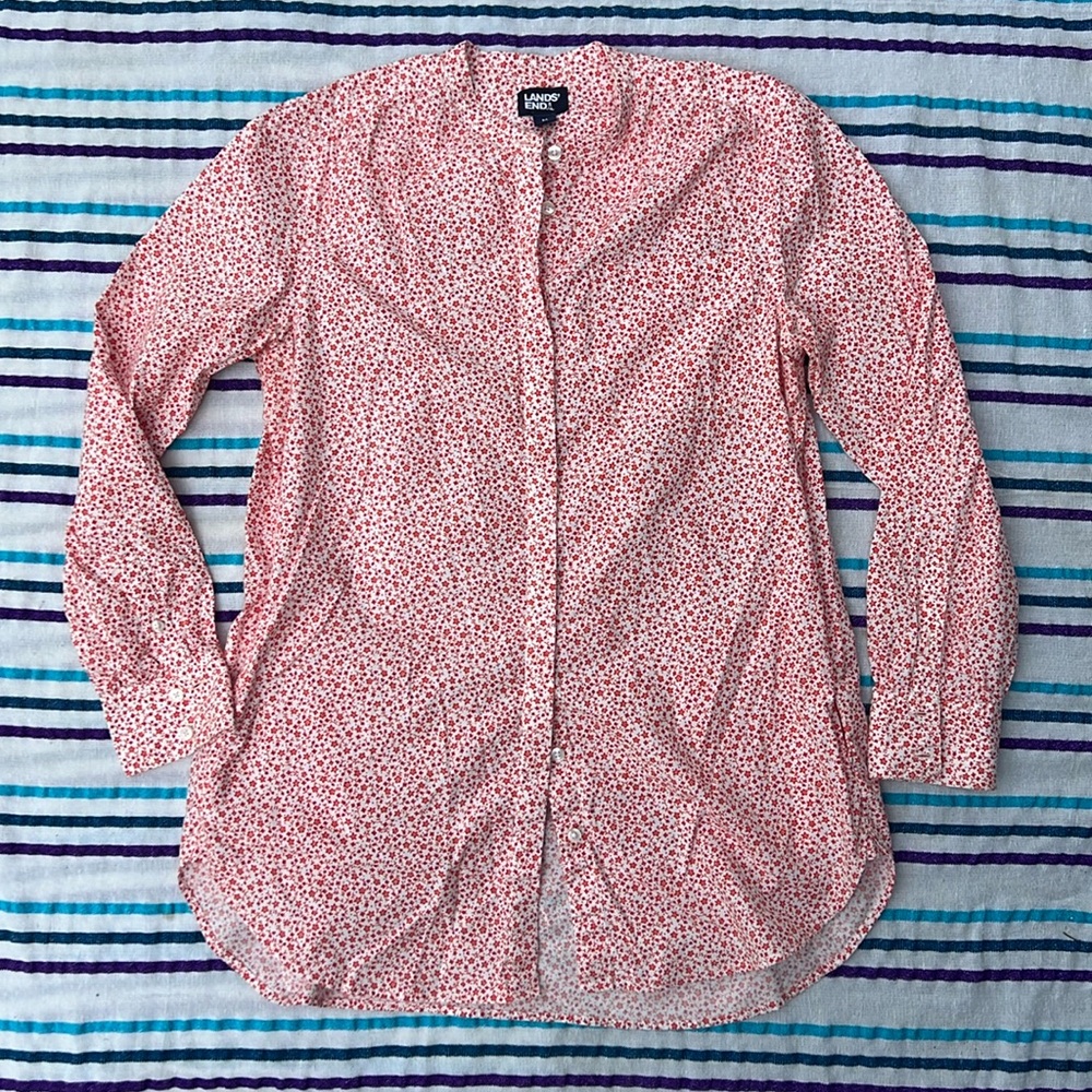 Lands' End Pink Floral Women's Top